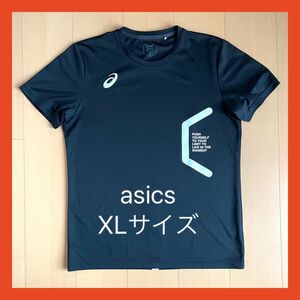 asics アシックス 半袖 Tシャツ 黒 ブラック メンズ XLサイズ スポーツウエア XA562X トレーニングウェア