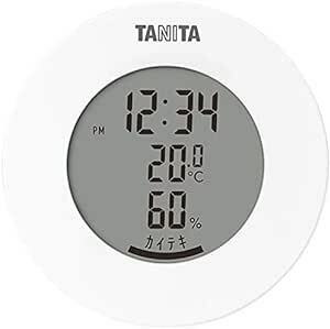 タニタ 温湿度計 時計 温度 湿度 デジタル 卓上 マグネット ホワイト TT-585 W