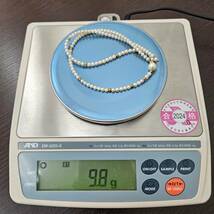 #7529 K18 パールネックレス 長さ約43cm 重量約9.8g アクセサリー 留め具金 貴金属 ゴールド刻印 パール 大粒 小粒 保管品 _画像9