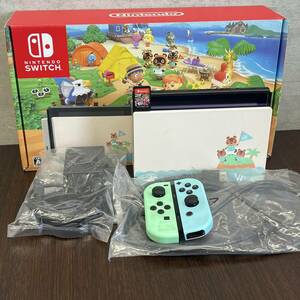 小＃8460A　初期化済み　Nintendo Switch 本体　あつまれ どうぶつの森セット　任天堂　スイッチ　ゲーム　スプラトゥーン2ソフト付き