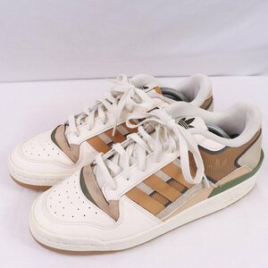 FORUM EXHIBIT 'Cream Yellow' 28.0cm/adidas フォーラム Exhibit アディダス スニーカー 白 キャメル 茶 中古 古着 メンズ ad5049