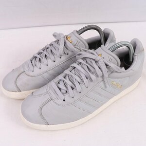 GAZELLE 25.5cm/adidas ガゼル ガッツレー アディダス スニーカー グレー 白 レザー 中古 古着 ウイメンズ ad5080