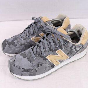 574 ニューバランス 28.0cm/New Balance グレー 灰色 カモフラ柄 クリーム色 中古 古着 スニーカー メンズ レディース yy9022