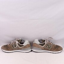 574 ニューバランス 27.5cm/New Balance オリーブブラウン グレー 中古 古着 スニーカー メンズ レディース yy9019_画像6