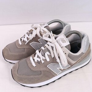 574 ニューバランス 25.0cm/new balance グレー 灰色 白 中古 古着 スニーカー メンズ yy9027