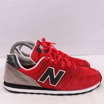 373 ニューバランス 25.0cm/new balance 赤 レッド グレー 黒 中古 古着 スニーカー メンズ yy9024_画像4