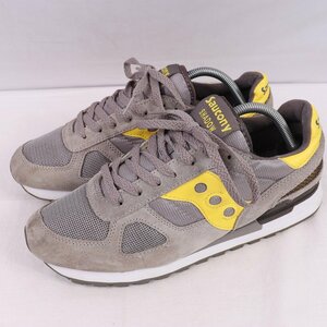 SAUCONY SHADOW ORIGINAL US9.5 27.5cm/サッカニーシャドウオリジナル スニーカー 中古 古着 グレー 灰色 イエロー メンズ et1742