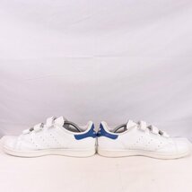 STAN SMITH CF 27.5cm/adidas スタンスミス コンフォート アディダス スニーカー ベルクロ 白 ホワイト 青 中古 古着 メンズ ad5114_画像6