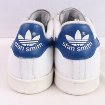 STAN SMITH CF 27.5cm/adidas スタンスミス コンフォート アディダス スニーカー ベルクロ 白 ホワイト 青 中古 古着 メンズ ad5114_画像2
