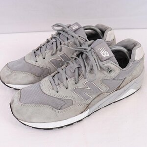 580 ニューバランス 27.5cm/New Balance グレー 灰色 白 中古 古着 スニーカー メンズ yy9059