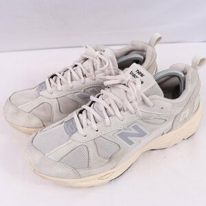 878 ニューバランス 26.5cm/new balance ライトグレー オフホワイト 中古 古着 スニーカー メンズ yy9063