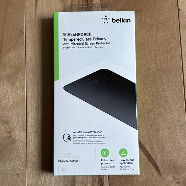Belkin ベルキン iPhone 12 Pro Max 用 保護ガラスフィルム 強化ガラス 抗菌 プライバシー保護