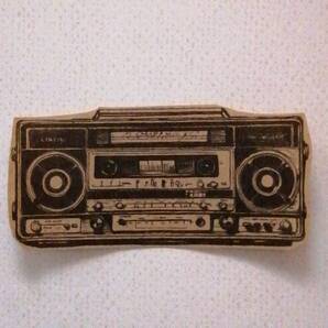 254 レトロ ラジオ はんこ ハンコ アンティーク ヴィンテージ レトロ スタンプ ゴム印 ラバースタンプ ラベル 背景 音楽 ラジコ スピーカー