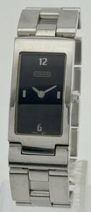 [ Coach 1 jpy ~] [COACH] 5.486.150 square black face wristwatch quartz immovable lady's B8875