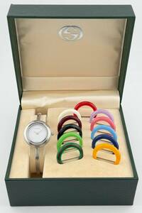 [ Gucci 1 иен ~] [GUCCI] 11/12.2L перемена оправа браслет часы серебряный наручные часы кварц работа женский U85U94