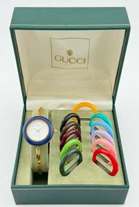 [ Gucci 1 иен ~] [GUCCI] 11/12.2 перемена оправа браслет часы наручные часы кварц работа женский E85L89