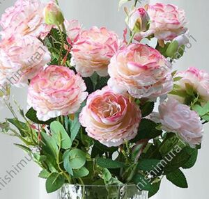 Art hand Auction Bordure rose★Pivoine artificielle★★Lot de 5★Fleur d'art★Fait main★Hauteur 60cm★Pas de vase, Artisanat, Artisanat, Fleur artistique, Fleurs pressées, arrangement