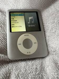 【ジャンク】iPod nano 3rd 4GB シルバー MA978J/A（ロックスイッチ不具合）（液晶色褪せ）（通電可）