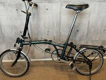 ブロンプトン　BROMPTON グリーン/黒　内装3段　室内保管　フロントバッグ・輪行袋付き_画像8