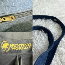 《超希少/未使用級》大容量 HUNTING WORLD ハンティングワールド メンズ ビジネス ワッペン デニム トートバッグ A4収納可 肩掛け_画像10