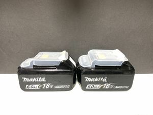 2個 マキタ 動作品 Makita 純正 Li-ion バッテリー BL1860B 6.0Ah 18V 雪マーク 雪印 インパクト # BL1860 BL1460 検索ワード 19 美品 