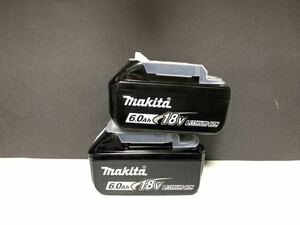 2個 美品 マキタ 動作品 Makita 純正 Li-ion バッテリー BL1860B 6.0Ah 18V 雪マーク 雪印 インパクト # BL1860 BL1460 97