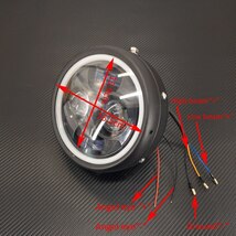 ●ハーレー,スポーツスター,カフェレーサー,LED,エンジェルアイ,フロントヘッドラン,エンジェルリング,ヘッドライト,バイク用品_画像5