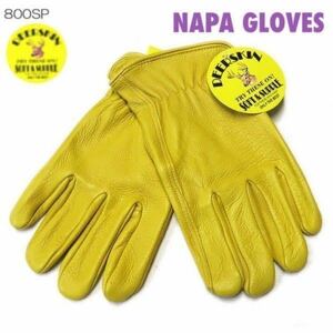 送料無料★格安 NAPA GLOVES ナパ 鹿革 ディア グローブ プレーン 800SP-M ゴールド 黄 バイカー 旧車 ハーレー ロングセラー 柔らかい