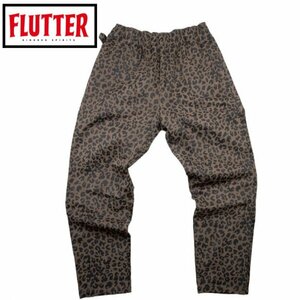 送料0 【 FLUTTER 】フラッター The Holiday -Comfy fit- Leopard Twill Easy Pants / BROWN-L [flutter-leo] ヘビーツイルイージーパンツ