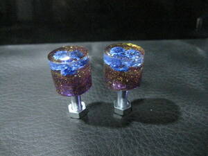 水中花　ナンバーボルト　2個セット　円錐　紫/青かすみ草　金ラメ　大　46