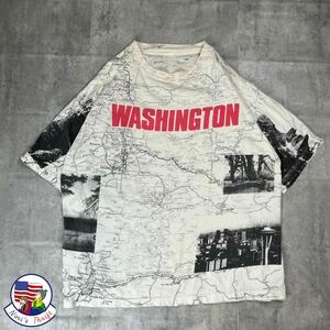 USA製 ワシントン州 マップTシャツ 90s 1729