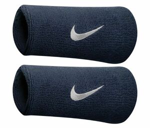 激安!!新品 未使用 　ナイキ（NIKE）スウッシュ ダブルワイド リストバンド ブラック(010)　2 Pack　/BN2094