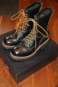[8.5D superior article PT91 print ] Red Wing 2218roga- black black chrome steel tu braided up boots redwing