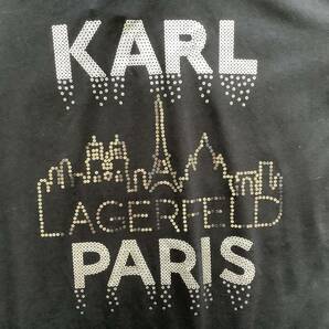 日本発送Karl Lagerfeld Parisカールラガーフェルド新品3X♪万能に着れる黒ロゴ入りカジュアルTシャツ半袖ワンピースの画像5