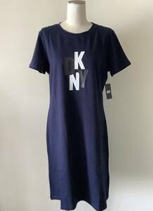  Япония отправка DKNY Donna Karan New York новый товар XL! темно-синий цвет футболка обычно надеты One-piece ( пижама возможно )