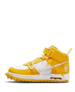 Off-White Nike Air Force 1 Mid SP LTHR White and Varsity Maize 26.5cm DR0500-101 オフホワイト ナイキ エアフォースワン ミッド