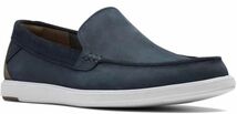 送料無料 CLARKS 25cm スニーカー 軽量 ネイビー ブルー ヌバック レザー カジュアル スリッポン ビジネス サンダル ブーツ XXX38_画像1