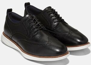 Cole Haan 27cm ビジネス スニーカー ウィングチップ オックスフォード ブラック レザー スリッポン レザー 革 ドライバー XXX264