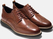 Cole Haan 27cm ビジネス スニーカー ウィングチップ ブラウン ブリティッシュ タン レザー ドレス スリッポン ドライバー XXX264_画像1