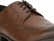 送料無料 CLARKS 27.5cm ウイングチップ レースアップ ビジネス スニーカー ブラウン ブーツ レザー レザー ローファー オフィス XXX13_画像9