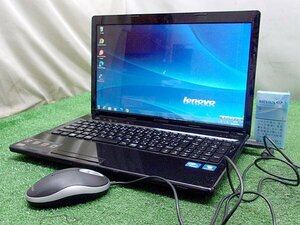 住森g725 Lenovo製 ノートPC【Windows 7 Home Premium】Intel Celeron CPU B820@1.70GHz/4GB/64ビット■Lenovo G580