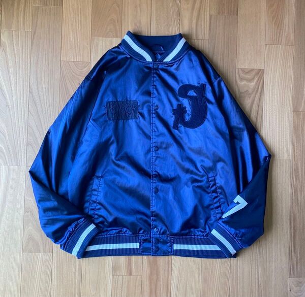 STUSSY stadium jacket satin fabric XL 古着 ジャケット