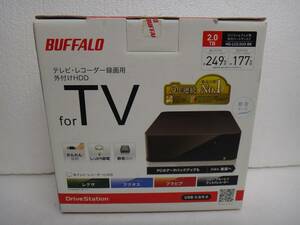 美品 BUFFALO バッファロー 2TB 外付けハードディスク HD-LC2.0U3-BKF ♪ パソコン/テレビ録画/PS4対応 日本製