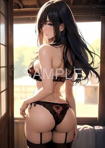 C5606■アートイラスト■セクシー グラビア AIイラスト 水着 下着 美女 ギャル 巨乳 貧乳 美脚 美尻 豊艶 AI美人 ポスター■A4サイズ■