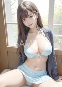 C6265■アートイラスト■セクシー グラビア AIイラスト 水着 下着 美女 ギャル 巨乳 貧乳 美脚 美尻 豊艶 AI美人 ポスター■A4サイズ■