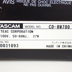 【録再可】TASCAM CDレコーダー CD-RW700 タスカム ◆ 6E3C8-7の画像5