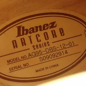 IBANEZ アイバニーズ ARTCORE AG95-DBS-12-01 エレキギター フルアコ ソフトケース付き ¶ 6E32C-11の画像5