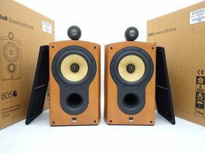 B&W/Bowers&Wilkins バウワースアンドウィルキンス 805S チェリー 2ウェイスピーカー ペア シリアル連番 元箱付 □ 6E463-22