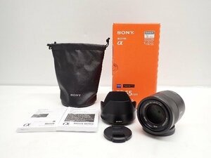 SONY Sony AF single burnt point lens Sonnar T* FE 55mm F1.8 ZA SEL55F18Z E mount original box / instructions / lens with a hood ∩ 6E2C4-2