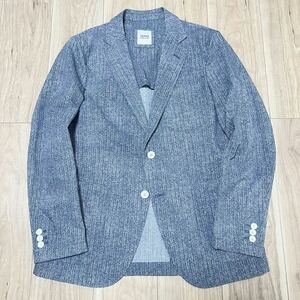 * стоимость доставки 360 иен * весна лето прекрасный товар TAKEO KIKUCHI Takeo Kikuchi тонкий прохладный biz синий серия tailored jacket блейзер мужской размер 2 R-5919